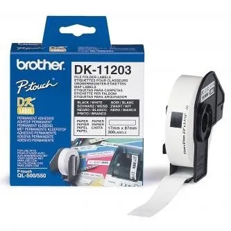 Brother DK-11203, 17mm x 87mm, papierová rola, 300 etiket