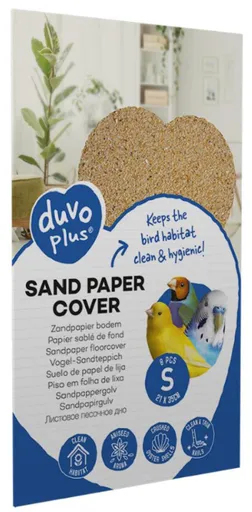 Podložka DUVO+ z brúsneho papiera do vtáčej klietky S 8ks/bal. 21x35cm