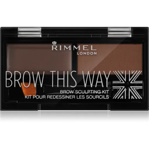 Rimmel Brow This Way paleta pre líčenie obočia odtieň 003 Dark Brown 1,3 g