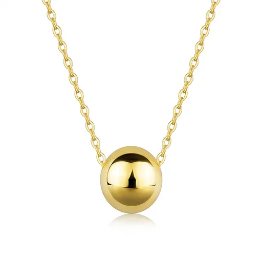 Náhrdelník z 9K žltého zlata - hladká gulička, jemná retiazka