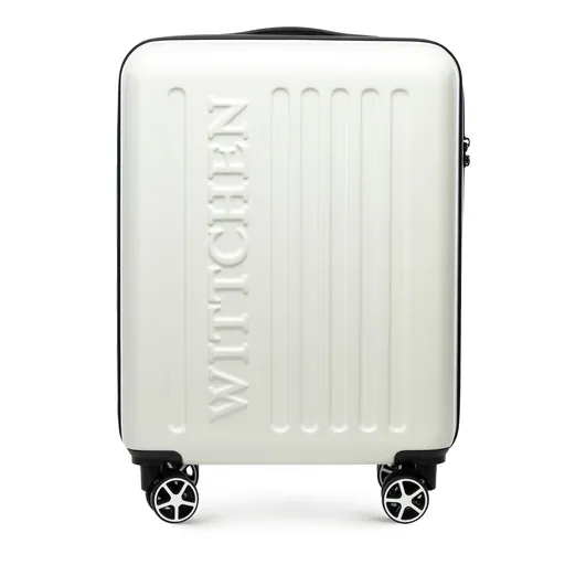 ABS príručný kufor s vyrazeným logom, biely 56-3A-501-89