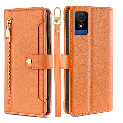 PASTEL Peňaženkové puzdro pre TCL 501 oranžové