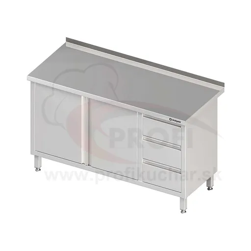Pracovný stôl so zásuvkami - 2x otváracie dvere 1800x600x850mm