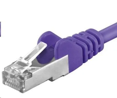 PREMIUMCORD Patch kábel CAT6a S-FTP, RJ45-RJ45, AWG 26/7 5m fialová