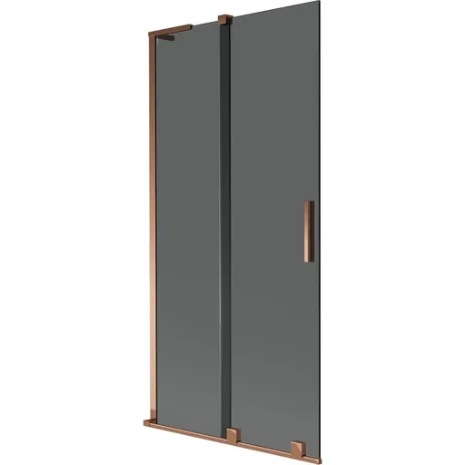 MEXEN/S - Velar L dvojkrídlová posuvná vaňová zástena 90 x 150, grafit, ružové zlato 896-090-003-41-60