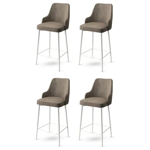 Súprava barových stoličiek Enox Cappuccino and White, 4 ks, 4 ks