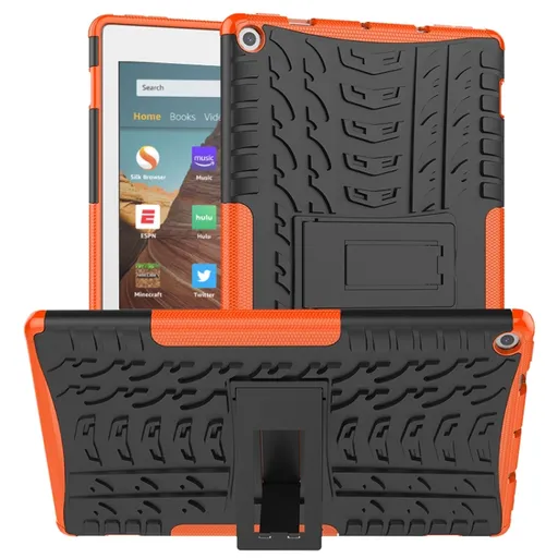 STAND Extra odolný obal Amazon Kindle Fire HD 10 2019 / 2017 (9. generácia / 7. generácia) oranžový