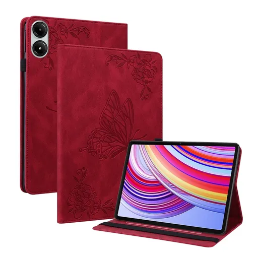 ART BUTTERFLY Zaklápacie puzdro pre Xiaomi Redmi Pad Pro / Pad Pro 5G červené
