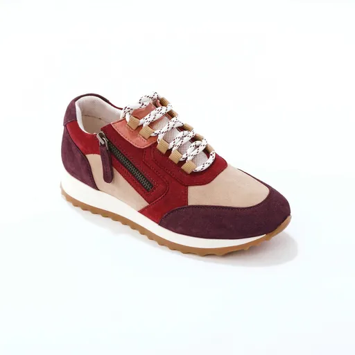 Kožené šnurovacie tenisky so zipsom a farebnými časťami