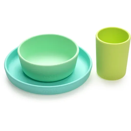 Melii Feeding Set jedálenská súprava Mint, Blue, Lime