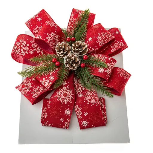 Mašľa na vianočný stromček 30 x 81 cm, červená