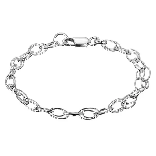 Strieborný náramok 925 - spojená dvojitá retiazka s oválnymi očkami