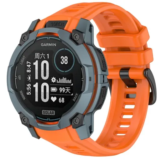SILICONE Vymeniteľný remienok pre Garmin Instinct 3 45mm oranžový