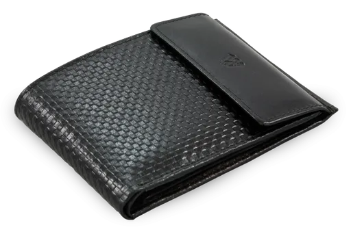 Čierna kožená pánska peňaženka s poklopom 513-2972-60