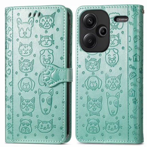 ART ANIMALS Peňaženkový obal pre Xiaomi Redmi Note 13 Pro+ 5G zelený