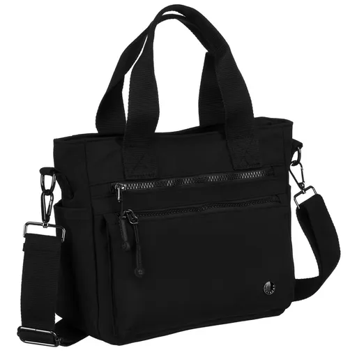 Dámska čierna shopper kabelka z polyesteru s popruhom – Peterson