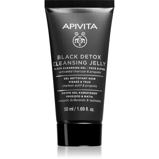 Apivita Cleansing Black Detox Cleansing Gel čistiaci gél s aktívnym uhlím na tvár a oči 50 ml