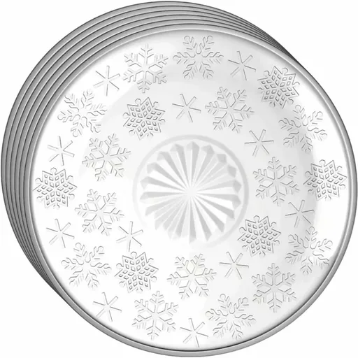 Altom Súprava 6 sklenených dezertných tanierov Snowflakes 17,5 cm