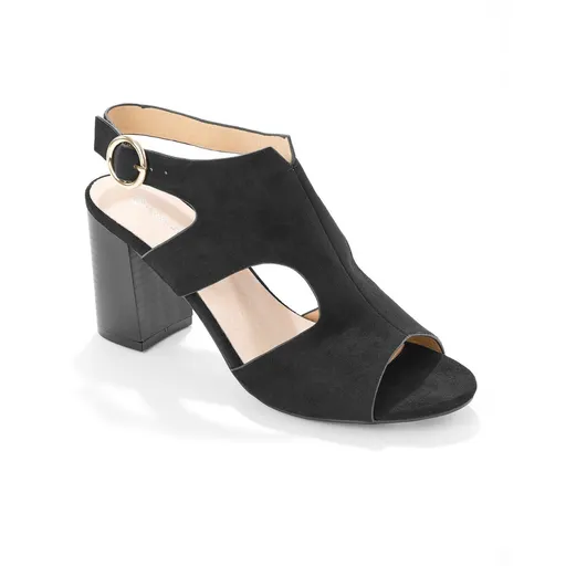 Sandále na podpätku s dreveným vzhľadom