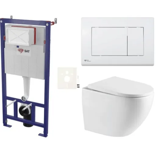 Závesný wc set do ľahkých stien / predstenová SAT SIKOSSTOR6720K