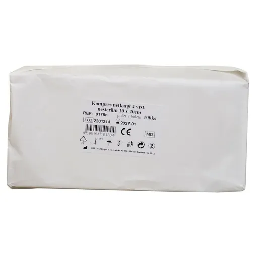 STERIWUND Gáza kompres nesterilný 10 x 20 cm 100 kusov