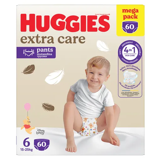 HUGGIES Detské plienky Extra Care Pants 6 BOX 15-25 kg 60 kusov