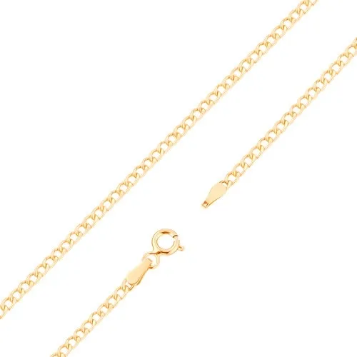 Retiazka zo žltého 14K zlata - ploché elipsovité očká, 500 mm