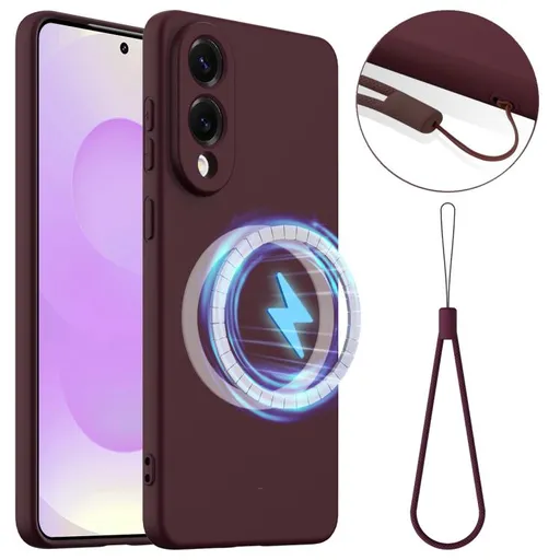 RUBBER MAGSAFE Silikónový kryt pre Samsung Galaxy S25 Edge PLUM