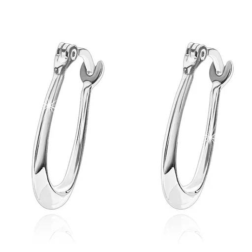 Strieborné lesklé náušnice 925 - predĺžená obrátená podkova