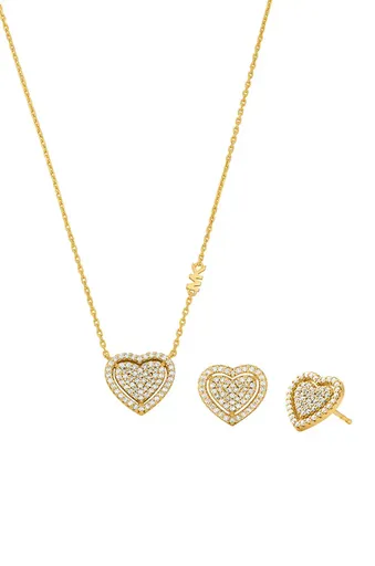 Náhrdelník a náušnice z pozláteného striebra Michael Kors