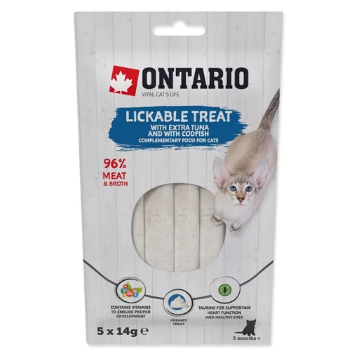 ONTARIO Lízacia pochúťka extra tuniak a treska 5x14 g