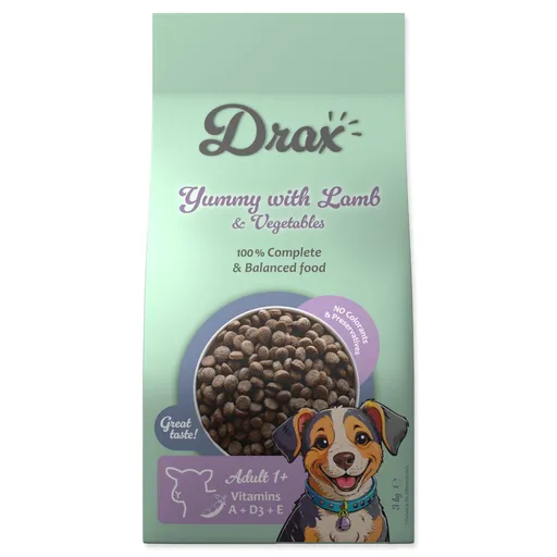 Drax Adult Dog s jahňacím a zeleninou 3 kg