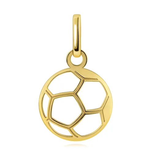 Prívesok zo žltého 14K zlata futbalová lopta s výrezmi