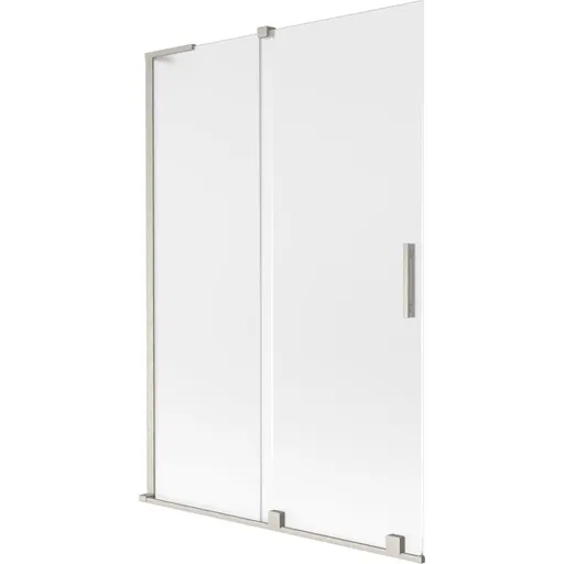 MEXEN/S - Velar L dvojkrídlová posuvná vaňová zástena 120 x 150, dekor, nikel kartáčovaný 896-120-003-31-97