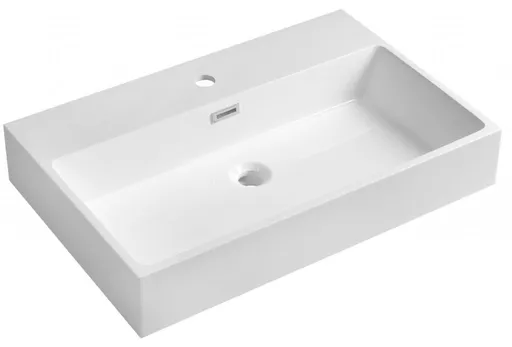 SAPHO - AQUATIC umývadlo, liaty mramor, 70x46cm, biela AT070
