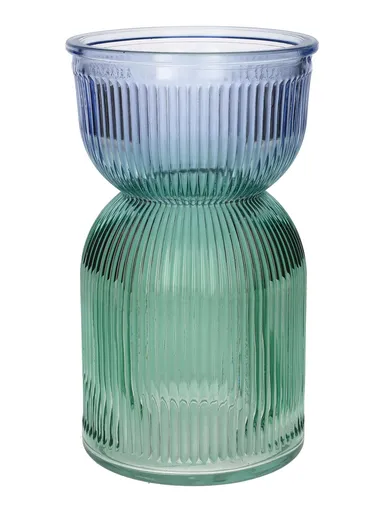 DUIF Sklenená váza SAME DUO 21cm fialová zelená