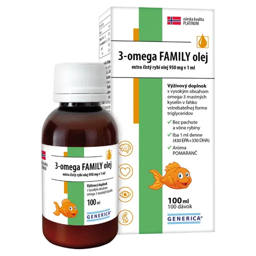 GENERICA 3-omega family rybí olej 100 ml