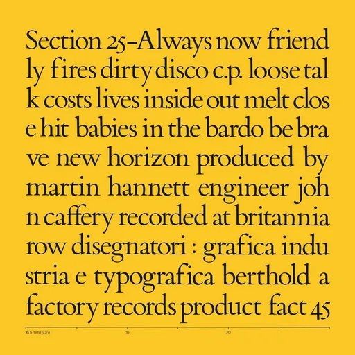 Section 25, ALWAYS NOW, CD