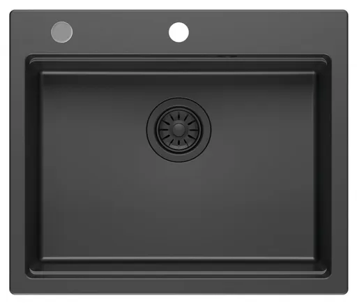 SAPHO SAPHO - Granitový vstavaný mono drez, 59,5x50cm, carbon GR5950