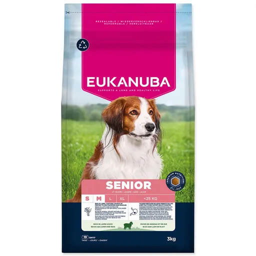 Krmivo EUKANUBA Senior Small and Medium rich in lamb 3 kg