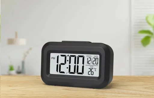 WG - Budík s vnútorným teplomerom WG DigiTherm Alarm, čierna