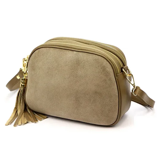 Malá dámska kožená taška z prírodnej brúsenej kože Luka 26-035