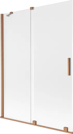 MEXEN/S - Velar dvojkrídlová posuvná vaňová zástena 130 x 150, dekor, meď kartáčovaná 896-130-000-31-65