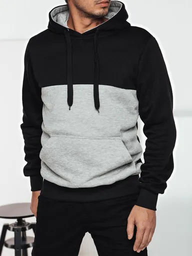 Pánska mikina s kapucňou, čierna Dstreet BX5836