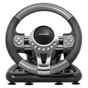 Volant Defender FORSAGE GTR, 12, USB, černo-sivý, s pedálmi, Windows 98/2000/ME/XP/VISTA/7