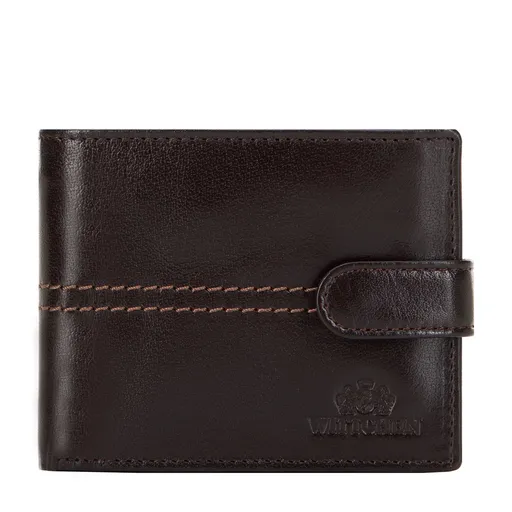 Dámska kožená peňaženka s prešívaním hnedá 14-1-115-LG4