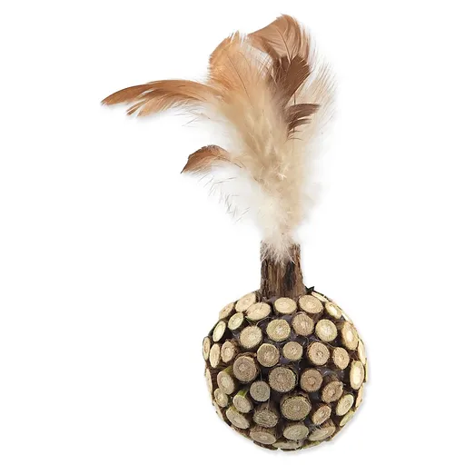 Magic Cat Natural Fun guľa s prírodnými pierkami 13 cm