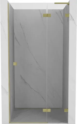 MEXEN/S - Lunar L sprchové dvere krídlové pravé 70, transparent, zlatá kartáčovaná 834L-070-000-55-00-P