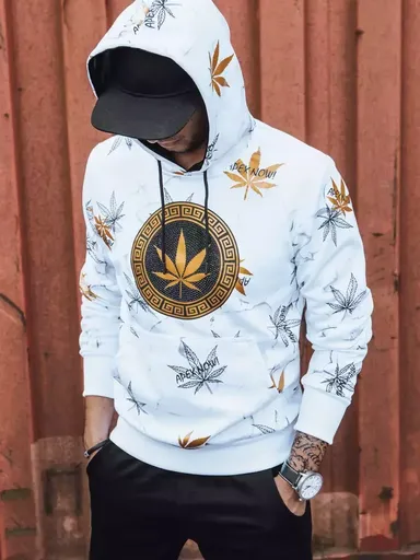 Štýlová biela mikina s potlačou