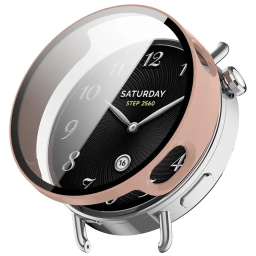 PC FULL COVER Plastový kryt so sklom pre Xiaomi Watch S4 41mm ružový